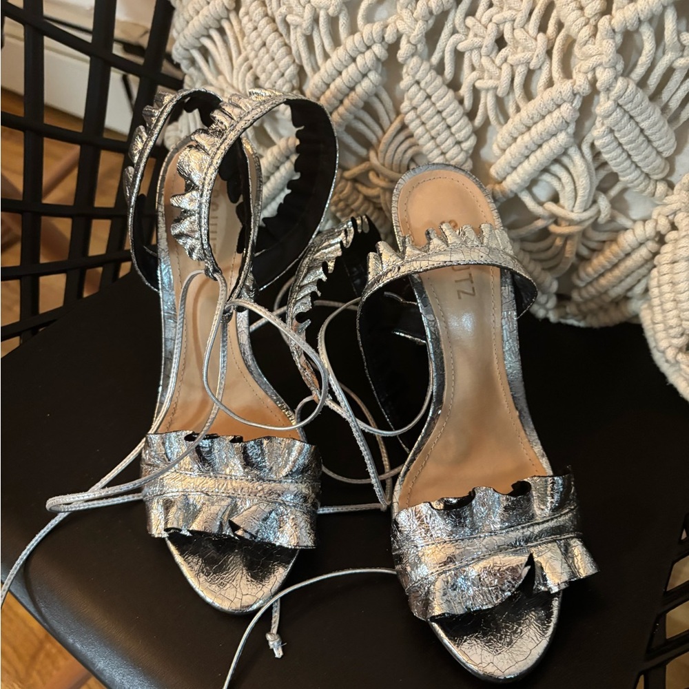 SCHUTZ Silver Glamorous Sandals - Picture 7 of 10